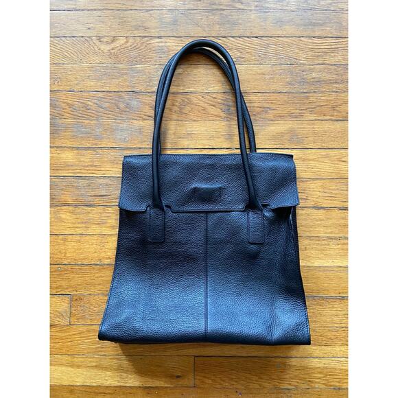 BANANA REPUBLIC Black Pebbled Leather Shoulder Bag (NWOT) - Picture 2 of 14